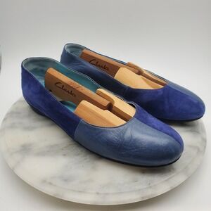Thierry Rabotin Colorblock Blue Suede Leather Sacchetto Flats Italy Sz 37 US 6.5